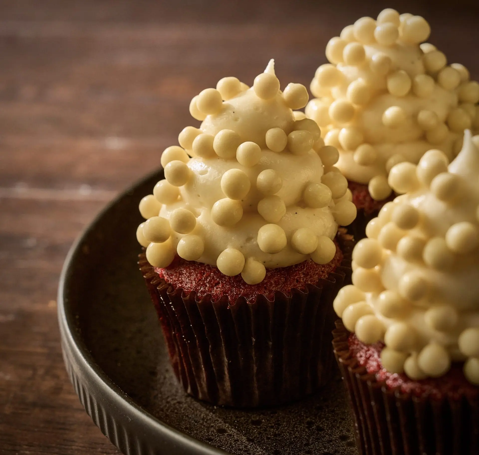 mini red velvet cupcakes